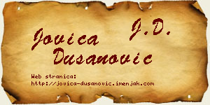 Jovica Dušanović vizit kartica